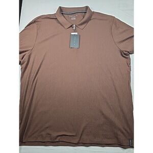 NWT Perry Ellis Mens 2XL Golf Performance Classic Polo Short Sleeve Casual Brown